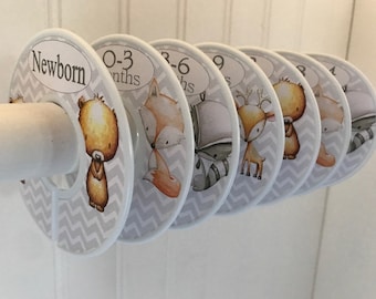 Baby Closet Dividers Organizers Clothes Dividers Woodland Animals Nursery Decor Baby Shower Gift