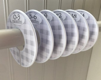 Baby Closet Dividers Clothes Dividers Organizers Size Dividers Baby Shower Gift Gray White Buffalo Check