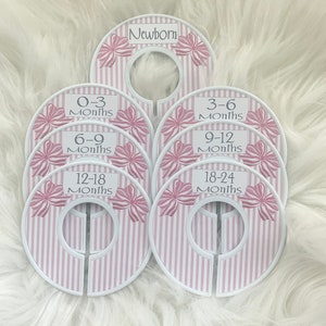 Baby Closet Dividers / Clothes Organizers / Size Organizers / Baby Clothes Sizes / Clothes Dividers / Pink Bows image 6
