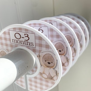 Baby Closet Dividers / Clothes Organizers / Clothes Dividers / Size Dividers / Baby Clothes Size Organizers / Teddy Bears