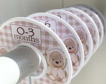 Baby Closet Dividers / Clothes Organizers / Clothes Dividers / Size Dividers / Baby Clothes Size Organizers / Teddy Bears