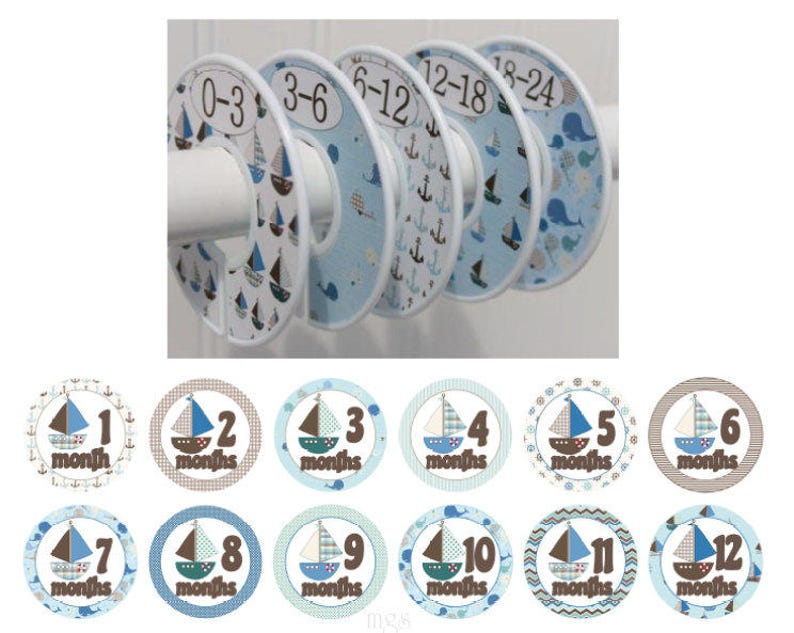 5 Baby Closet Dividers 12 Monthly Stickers Clothes