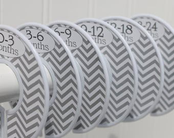 Baby Closet Dividers Clothes Dividers Closet Organizers Boy Girl Closet Dividers Gray White Chevron Baby Shower Gift w117