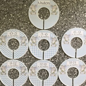 Baby Closet Dividers Organizers Clothes Dividers Size Organizers Clothes Organizers Blue Gray Elephant image 4