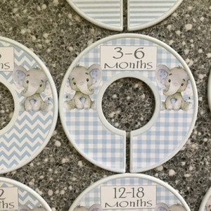 Baby Closet Dividers Organizers Clothes Dividers Size Organizers Clothes Organizers Blue Gray Elephant image 2