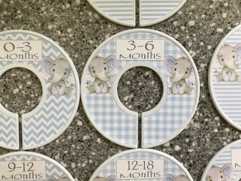 Baby Closet Dividers Organizers Clothes Dividers Size Organizers Clothes Organizers Blue Gray Elephant image 2