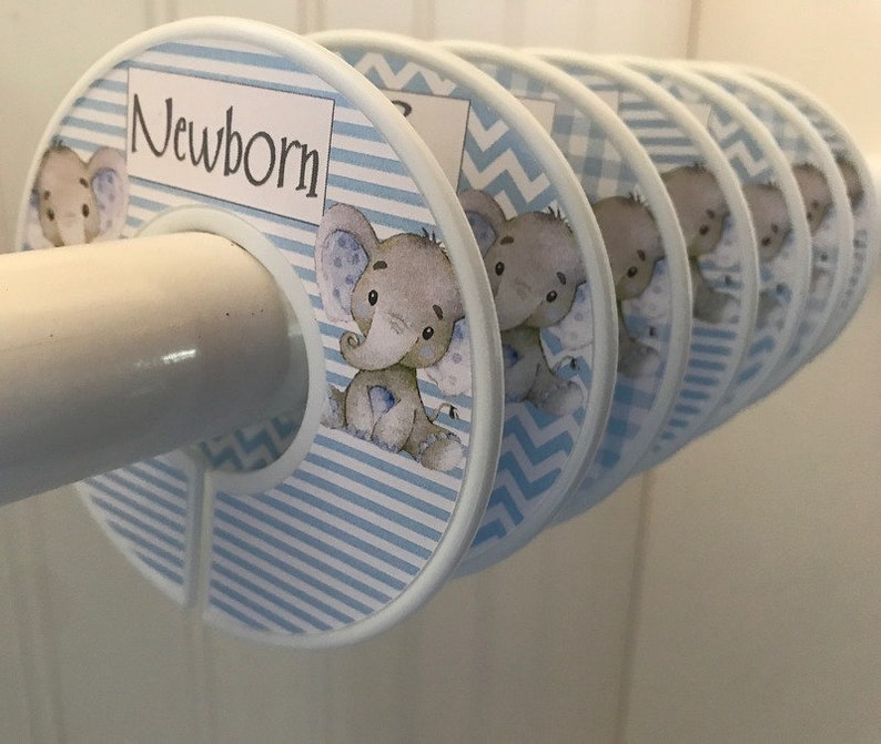Baby Closet Dividers Organizers Clothes Dividers Size Organizers Clothes Organizers Blue Gray Elephant image 5