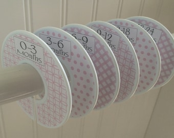 Baby Closet Dividers Organizers Closet Dividers Girl  Baby Shower Gift Clothes Dividers Pink Nursery Decor Size Dividers Light Pink