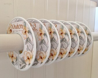 Baby Closet Dividers Closet Organizers Baby Clothes Size Organizers Floral Clothes Dividers Yellow Magnolia Flowers