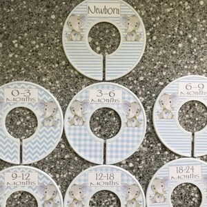 Baby Closet Dividers Organizers Clothes Dividers Size Organizers Clothes Organizers Blue Gray Elephant image 6