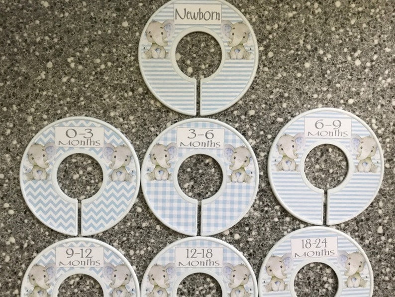 Baby Closet Dividers Organizers Clothes Dividers Size Organizers Clothes Organizers Blue Gray Elephant image 6