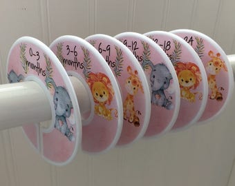 Baby Closet Size Organizers Clothes Size Dividers Pink Animal