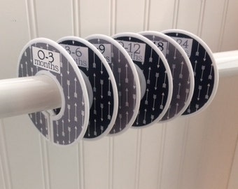 Baby Closet Dividers Clothes Dividers Organizer Closet Organizers Navy Gray Arrows Tribal Baby Shower Gift Boys