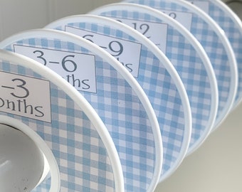 Baby Closet Dividers Clothes Organizers Size Dividers Size Organizers Baby Shower Gift Blue Gingham