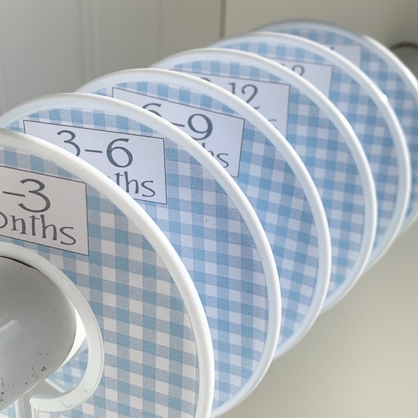 Baby Closet Dividers Clothes Organizers Size Dividers Size Organizers Baby Shower Gift Blue Gingham