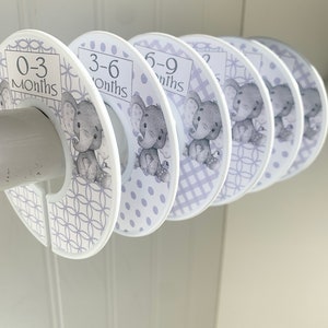Baby Closet Dividers Size Organizers Baby Clothes Size Dividers Clothes Sizes Purple Elephant Baby Shower Gift