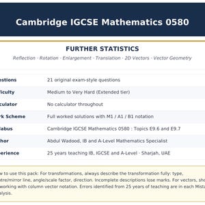 Cambridge IGCSE 0580 Oefenopgaven voor verdere statistiek | Uitgewerkte oplossingen (pdf)