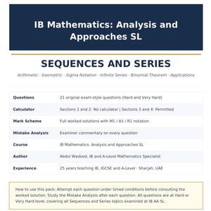 IB Math AA SL Sequences and Series Practice Questions | Worked Solutions | Examiner Analysis (pdf)