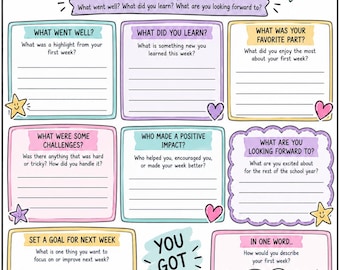 First Week of School Reflection Printable