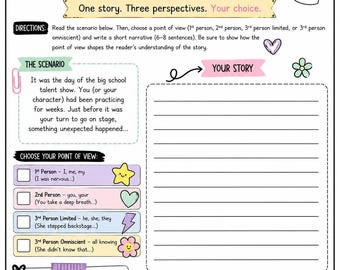 Point of View in Action Grade 6 Writing Activity Printable