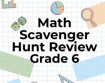 Back to School Scavenger Hunt Review Entering Grade 6