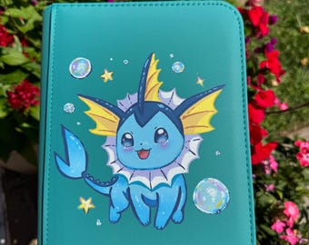 Custom Hand-painted TCG Vaporeon Binder
