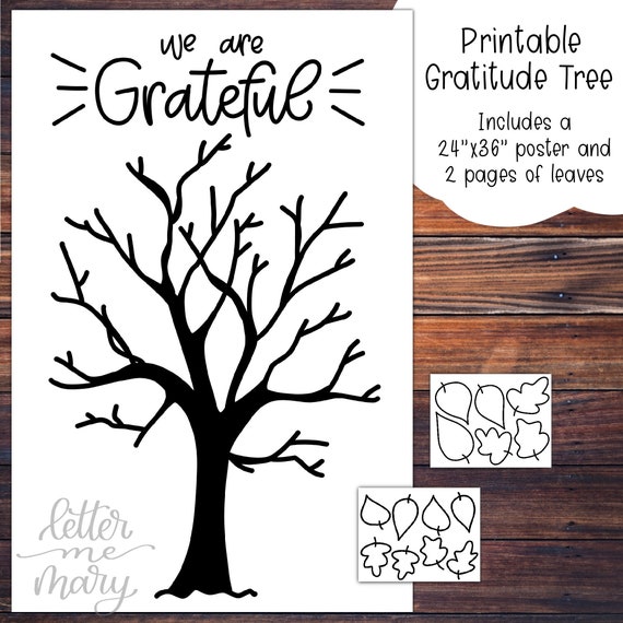 Printable Gratitude Tree 24x36 Engineering Print | Etsy