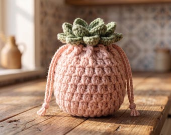 Crochet Earbuds Pouch, Pineapple Pouch Crochet, Crochet Coin Purse Pattern PDF