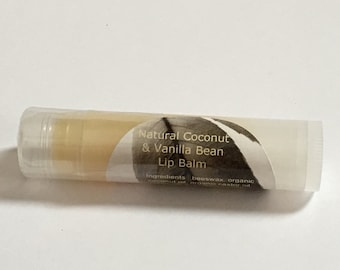 Organic Coconut Vanilla Bean Lip Balm | No Petroleum | No Artificial Colors or Flavors