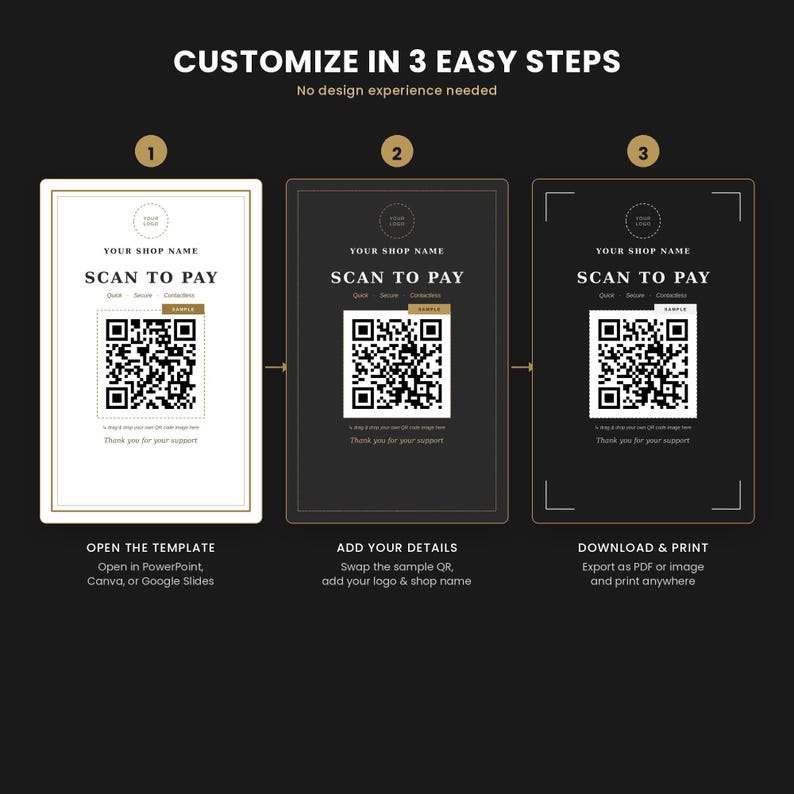 Scan to Pay Sign Template | 25 Editable QR Code Designs | Elegant ...