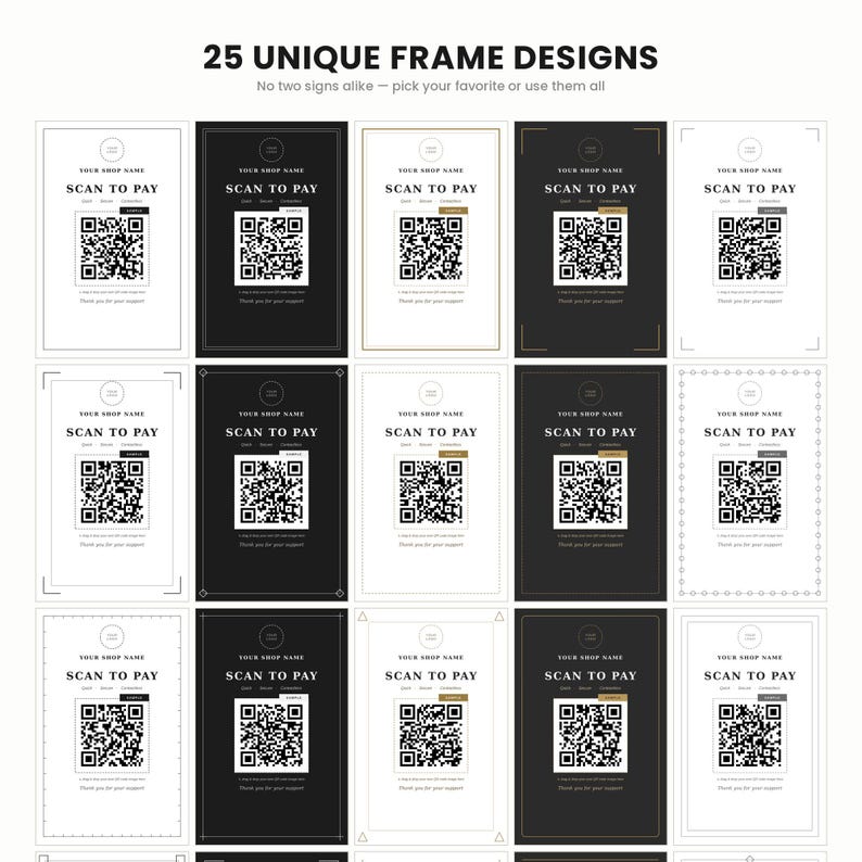 Scan to Pay Sign Template | 25 Editable QR Code Designs | Elegant ...