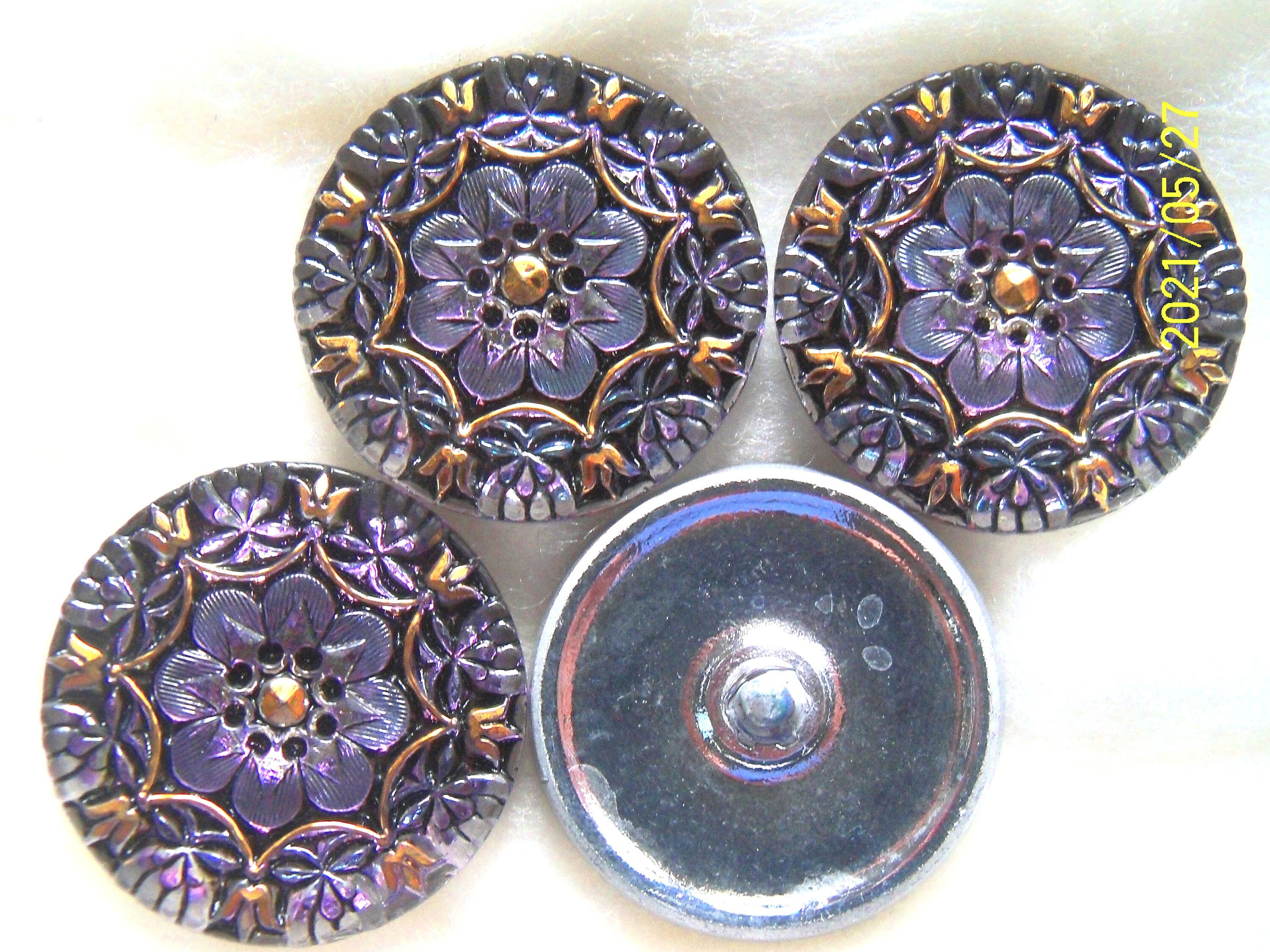 Reduced Czech Glass Buttons 4 pcs 31mm Etsy