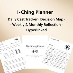 I-Ching-planner | Digitaal waarzeggerijjournaal en dagelijkse cast-tracker | GoodNotes-planner met hyperlink | Hexagram-leeslogboek | Afdrukbare pdf