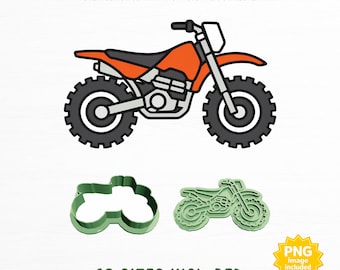 Dirt Bike Cookie Cutter and Embosser STL File (Digital Download)
