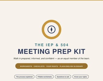 IEP 504 Meeting Prep Kit | Parent Advocacy Binder, Checklist, Glossary (PDF)