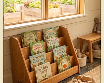 Toddler Front Facing Bookshelf Plans, Kids Book Display Shelf Woodworking (PDF Download)