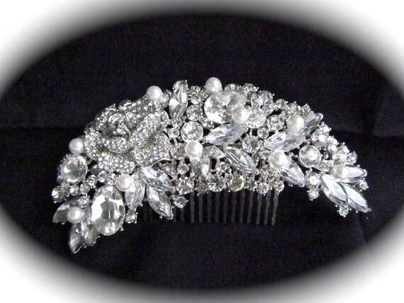 Bridal Hair Comb Large Bridal Hair Comb Pearl Hair Comb Large Etsy