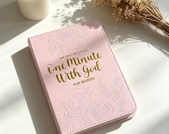 Un minuto con Dios para mujeres / Diario devocional diario 365 / Libro de oración cristiano / Regalo de fe en piel sintética para mujeres / Devocional bíblico