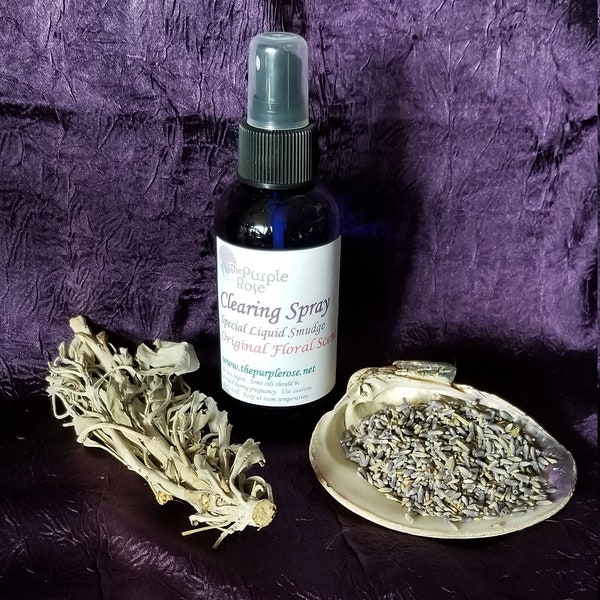 Natural Liquid Sage Smudge Clearing Spray Original Floral Scent