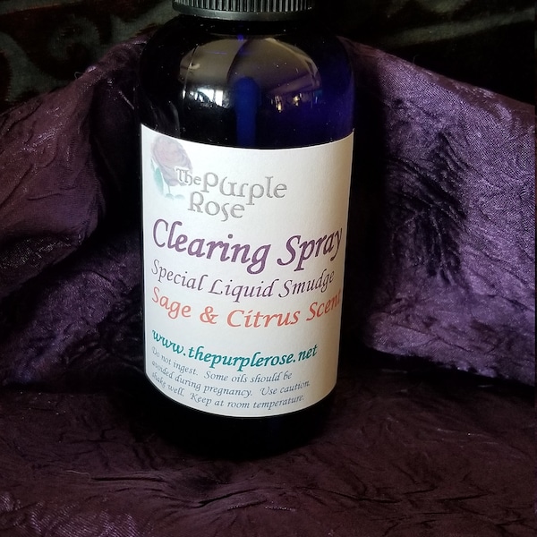 Natural Liquid Sage Smudge Clearing Spray Sage & Citrus Scent