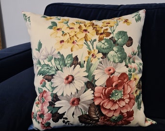 Vintage fabric cushion. Grafton floral bouquet.