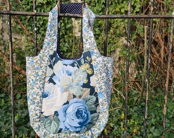 Vintage fabric Twice as Nice tote bag - Sanderson blue ‘Chelsea' 'Dimity'