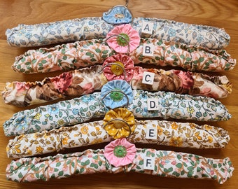 Vintage fabric covered coathangers