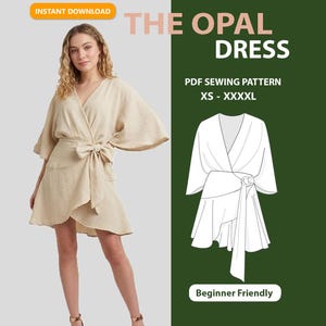 The Breeze Wrap Dress Sewing Pattern | Sewing Pattern PDF | Summer dress | Instant Download | Pattern + Detailed Illustrated Instructions