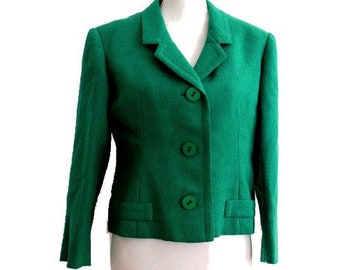 1960 green wool Jacket /60s french green Jacket / mod girl jacket / sixties fashion
