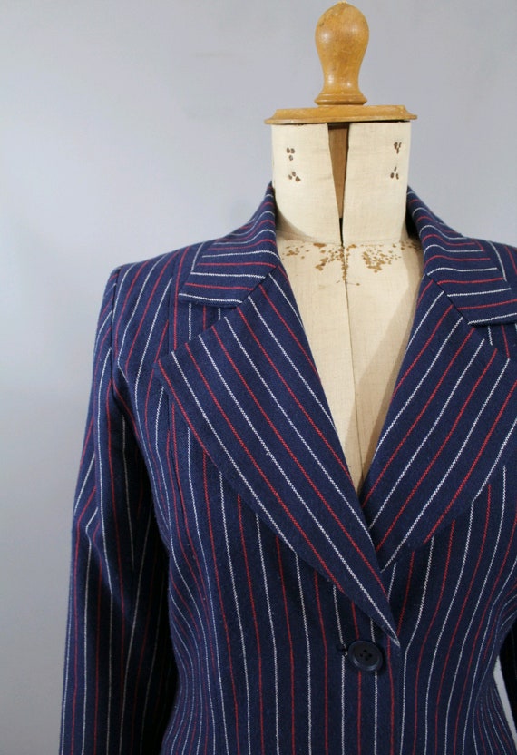 1970 striped Blazer bleu blanc rouge / 70s stripe… - image 2