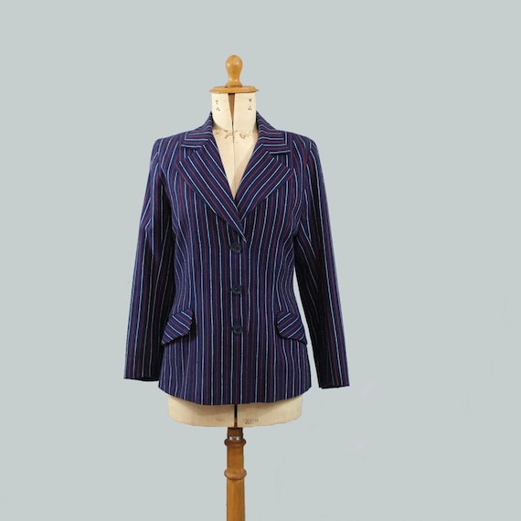 1970 striped Blazer bleu blanc rouge / 70s stripe… - image 1