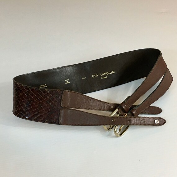 1970s Guy Laroche snake belt /70s Paris couture s… - image 2