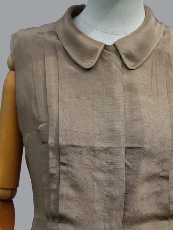 1940s sleeveless Silk Blouse / Hand tailored silk… - image 2