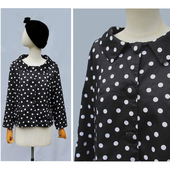 1990S Hippocampe Paris polka dots cotton jacket /